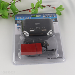 High Quality 120W 3-Socket <em>Cigarette</em> <em>Lighter</em> Splitter <em>Car</em> Charger Adapter