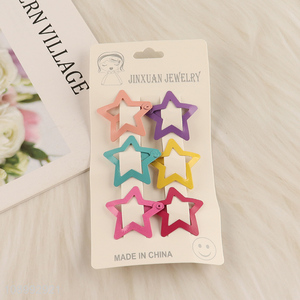 Good selling star shape multicolor <em>hairpin</em> hair accessories for girls