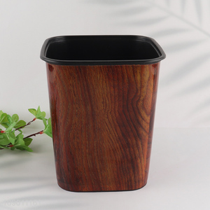 New Product Wood Grain Trash <em>Can</em> Plastic <em>Garbage</em> Container Bin Wastebasket