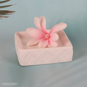 Factory Price Durable Ceramic <em>Soap</em> Dish Bar <em>Soap</em> <em>Holder</em> for Bathroom Counter