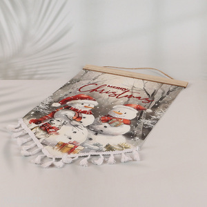 Good selling snowman pattern merry Christmas courtyard <em>flag</em> hanging <em>flag</em> for decoration