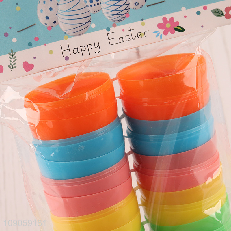 Factory Price 12PCS Colorful Plastic Fillable Easter Eggs for Easter Egg Hunt