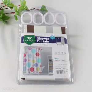 Best selling home hotel waterproof PE <em>shower</em> <em>curtain</em> with hook set