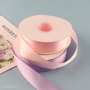 New Product 2.5cm*50 Yards Solid Color Satin Ribbon for Flower Bouquet <em>Wedding</em> <em>Decoration</em>