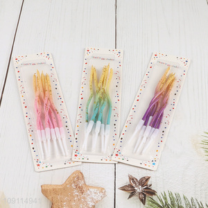 Hot Selling 6 Pieces Twisted <em>Birthday</em> <em>Candles</em> for Cake or Cupcake Decoration