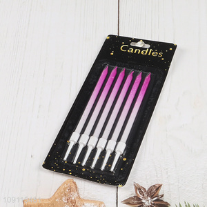 Factory Supply 6 Pieces Gradient <em>Birthday</em> <em>Candles</em> <em>Birthday</em> Cake Topper Decoration