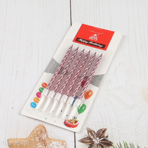 New Product 6 Pieces Metallic Spiral Unscented <em>Birthday</em> <em>Candles</em> for <em>Birthday</em> Cake
