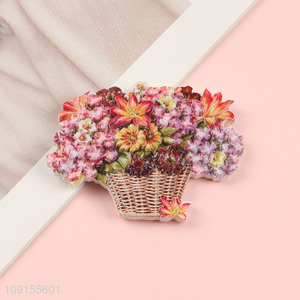 Good quality flower basket resin <em>fridge</em> <em>magnet</em> refrigerator <em>magnet</em>