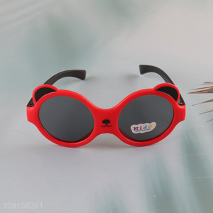Factory supply cool design bear plastic <em>sunglasses</em> for kids