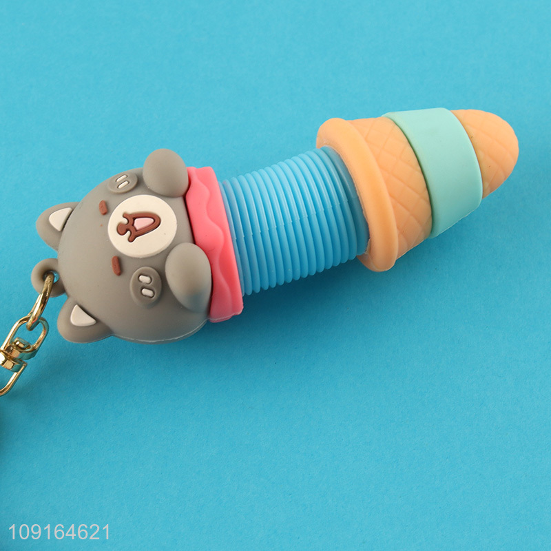 Best selling cartoon panda plastic keychain key ring wholesale