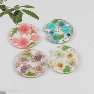 New Product Dried Flower <em>Car</em> Cup <em>Holder</em> Coasters Resin Cup Coasters