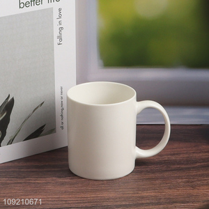 China factory white 330ml <em>ceramic</em> water <em>cup</em> coffee <em>cup</em> with handle