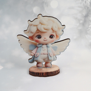 Factory Supply Wooden Christmas Angel Table <em>Decorations</em> Christmas Table Centerpieces