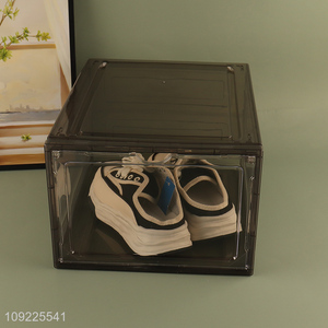 Yiwu market plastic household <em>shoes</em> box <em>shoes</em> storage box with lid