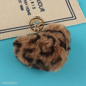 New Product Soft Fluffy Plush Heart <em>Key</em> <em>Chain</em> Purse Bag Charms