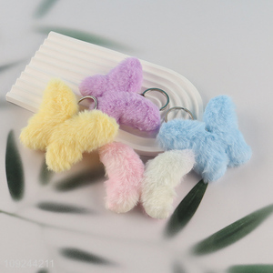 Factory Price Cute Plush Butterfly Charm Keychain <em>Purse</em> Pendants