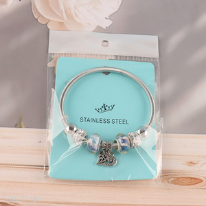Good Quality Charm <em>Bracelet</em> Stainless Steel Bangle <em>Bracelet</em> Girls Jewelry