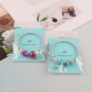 Hot Selling Charm <em>Bracelet</em> Stainless Steel Bangle <em>Bracelet</em> Girls Jewelry