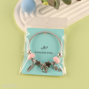 High Quality Charm <em>Bracelet</em> Stainless Steel Bangle <em>Bracelet</em> Girls Jewelry