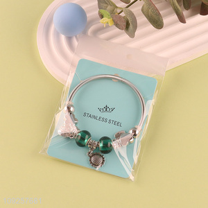 Hot Selling Charm <em>Bracelet</em> Silver Plated Stainless Steel Charm <em>Bracelet</em>