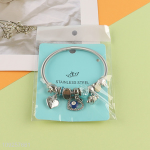 New Arrival Stainless Steel Bangle Charm <em>Bracelet</em> Silver Charm <em>Bracelet</em>
