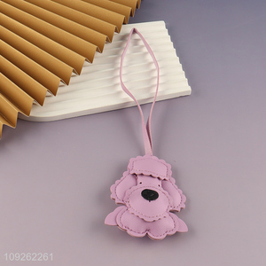 Factory Price Teddy <em>Dog</em> Keychain Pendant PU Leather Bag Charm for Handbag Backpack