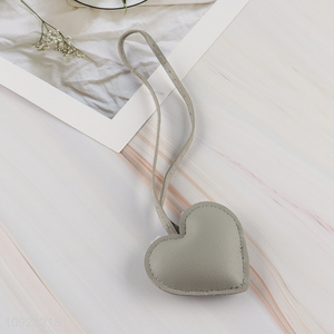 High Quality Heart Keychain Pendant Cute PU Leather Keychain Bag <em>Purse</em> Pendant