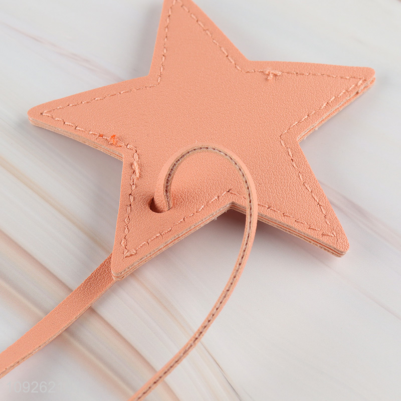 New Product Star Keychain Bag Charm PU Leather Keychain Pendant for Women Girls
