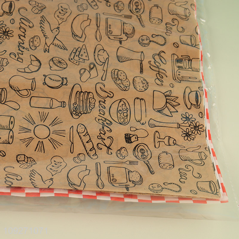 Factory supply disposable kitchen baking paper hamburger paper