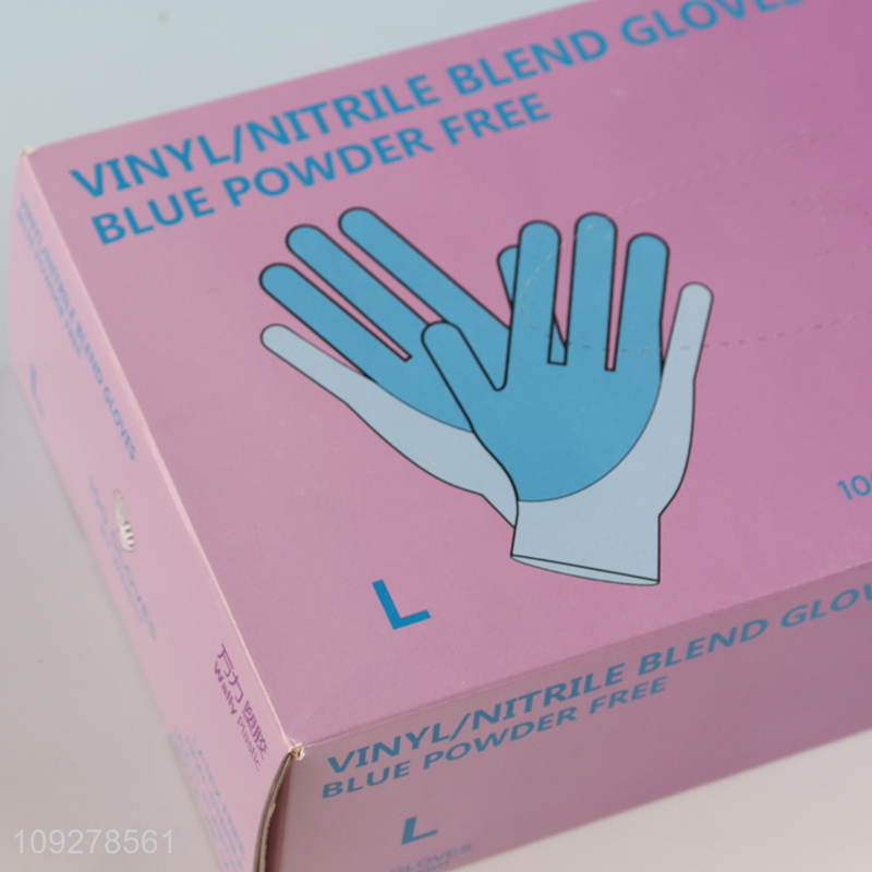 Hot products 100pcs powder free vinyl nitrile blend gloves