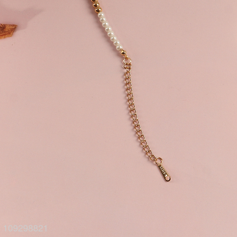Top selling fashion accessories alloy bracelet pearl bracelet
