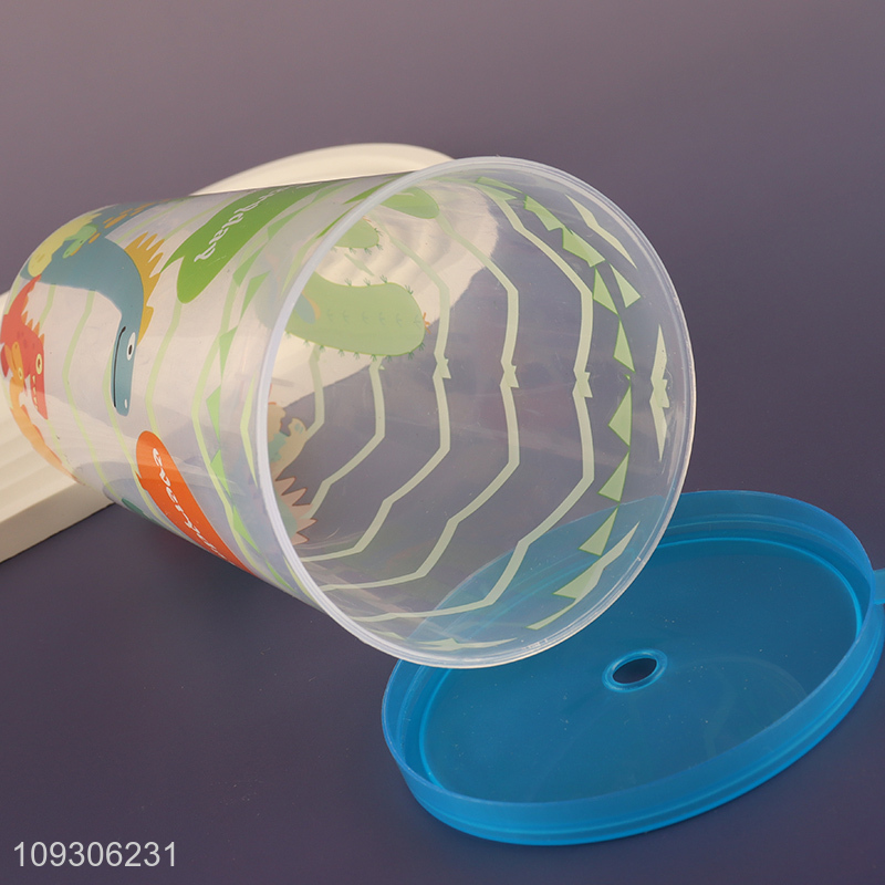 Top quality dinosaur plastic water cup straw cup