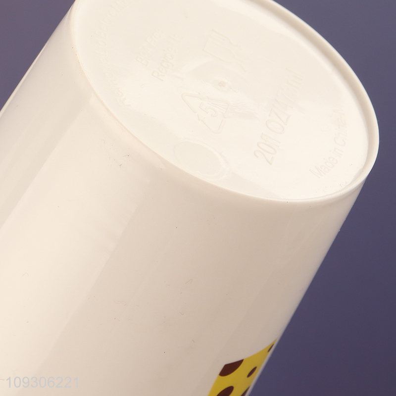 Hot items 600ml cartoon plastic water cup straw cup