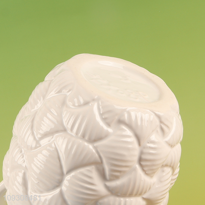 Yiwu market white indoor decor ceramic flower vase