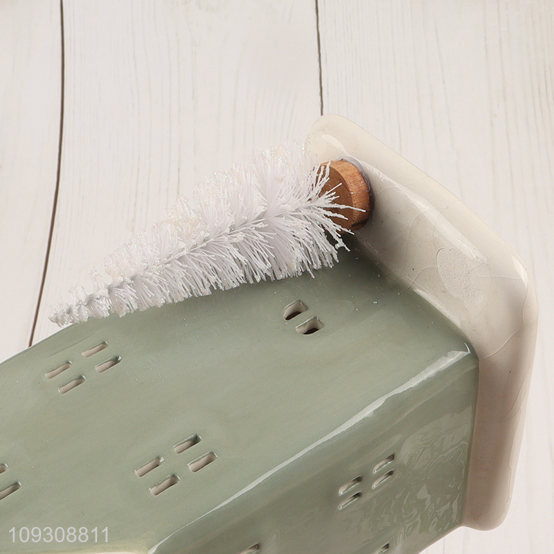 Factory supply christmas decoration ceramic house ornament