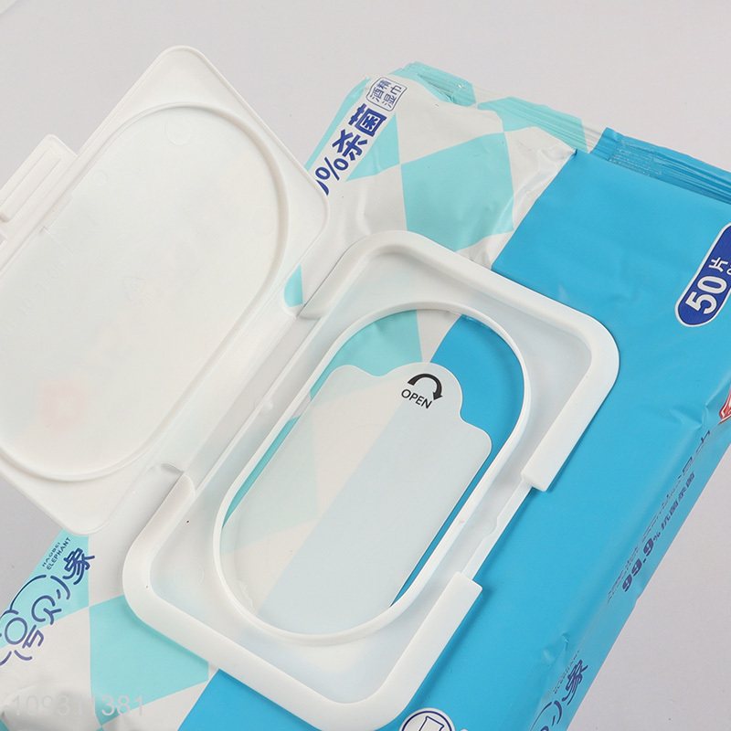Good selling 50pcs 75%alcohol wet wipes wholesale