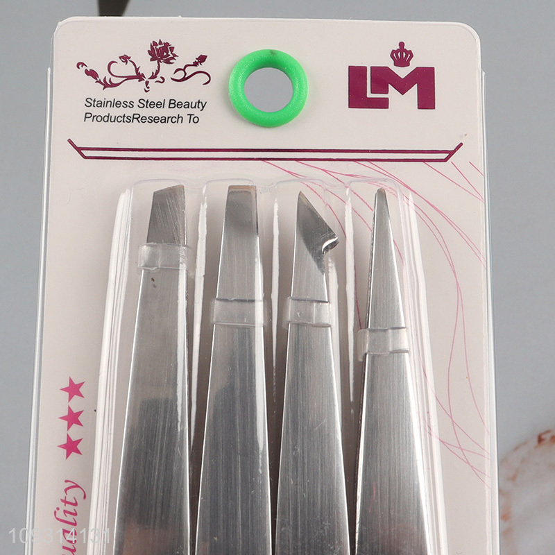 Good sale professional 4pcs eyebrow tweezers set