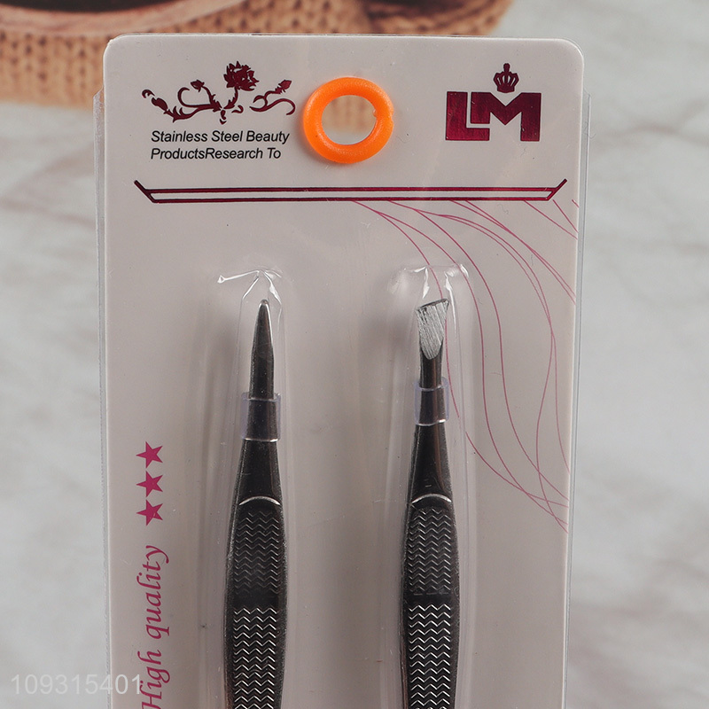 China wholesale 2pcs eyebrow tweezers eyebrow clamps set