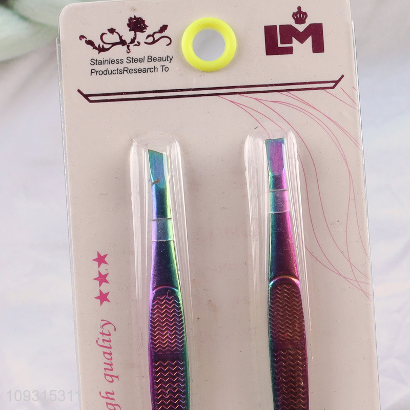 Top sale 2pcs eyebrow tweezers eyebrow clamps set