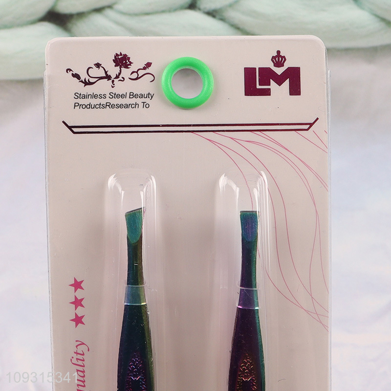 China wholesale 2pcs eyebrow tweezers eyebrow clamps set