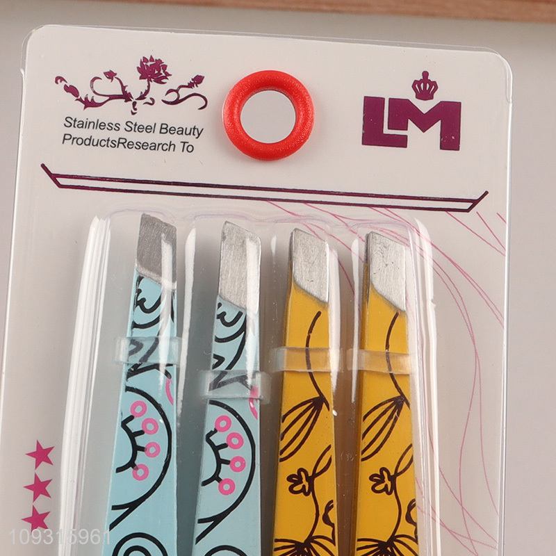 Online wholesale 4pcs eyebrow tweezers for makeup tool