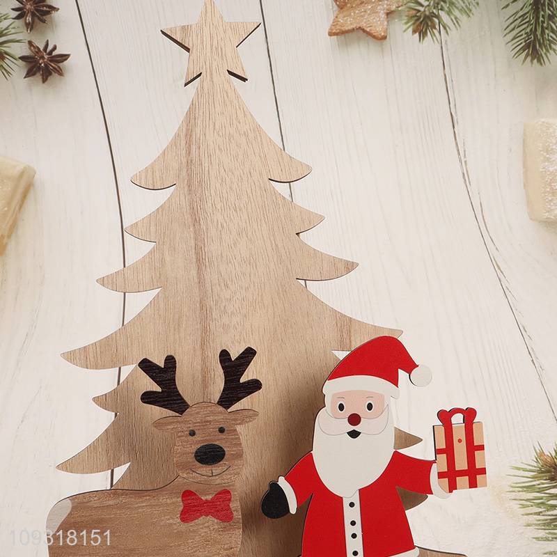 Low price wooden christmas ornament decoration for desktop