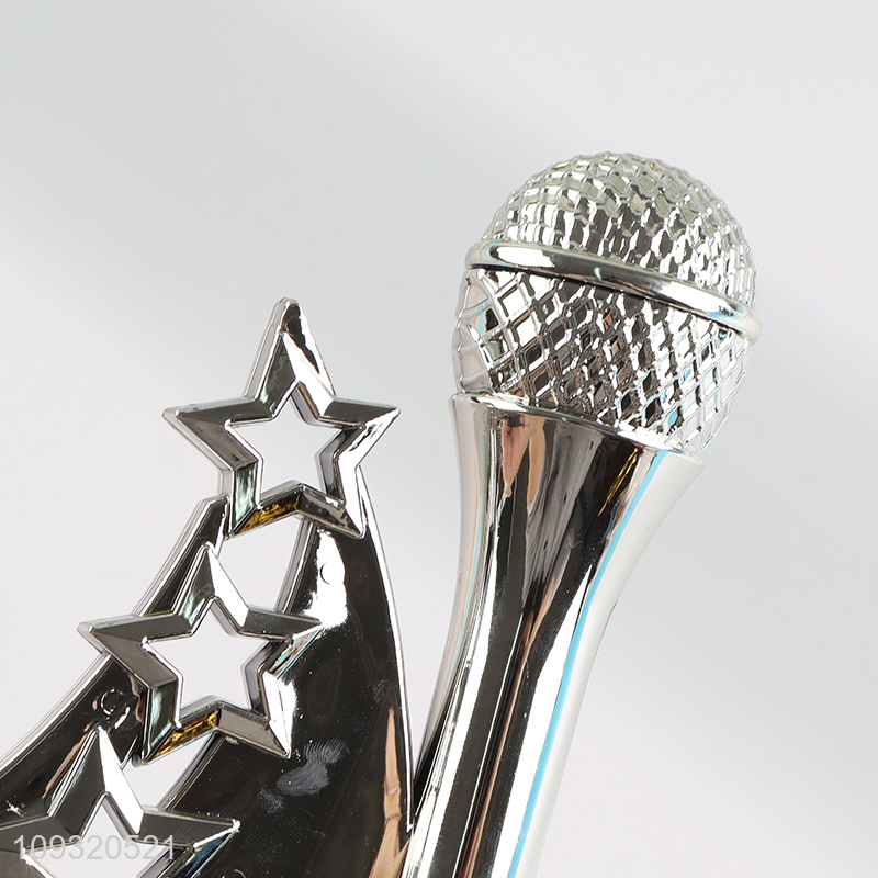 Good selling plastic microphone trophy plastic crafts