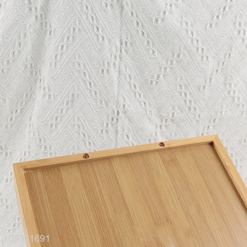 Top selling kitchen bamboo storage tray with handle