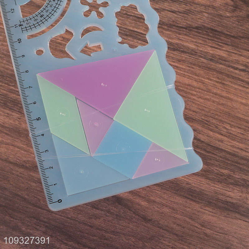 China products 2in1 school kids tangram design ruler
