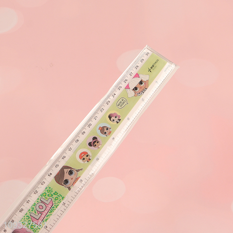 Yiwu market cartoon students plastic ruler straight ruler