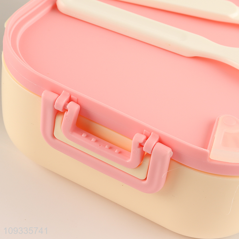 Factory price portable plastic lunch box with tableware