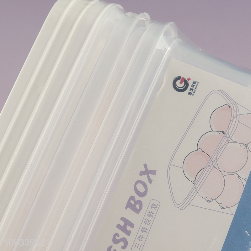 Yiwu market 3pcs plastic food container preservation box