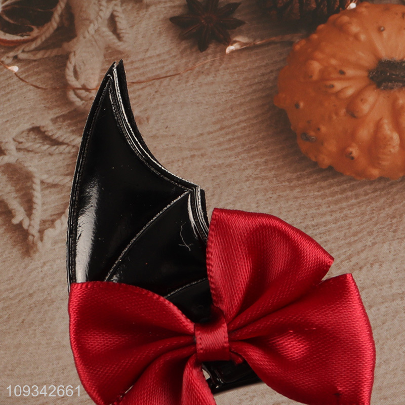 Online wholesale leather bat bow hair clips