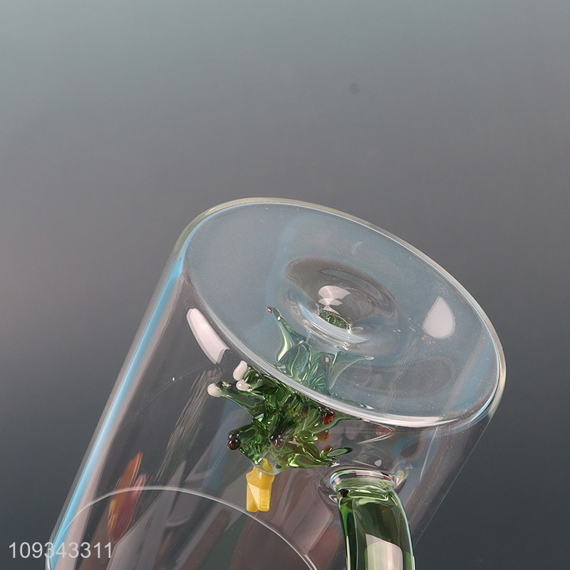 Top sale xmas tree glass water cup drinking cup